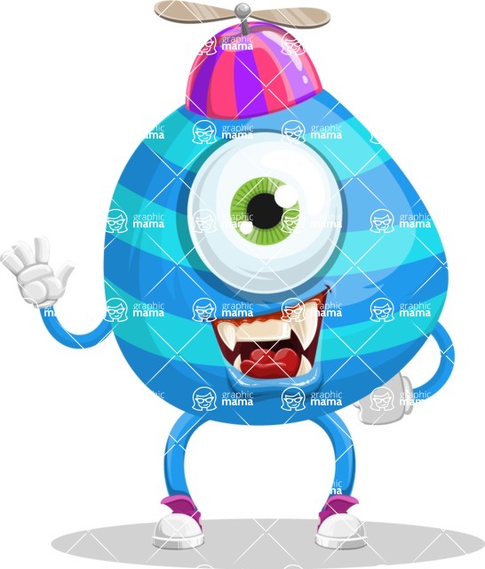 One Eyed Monster Cartoon Character - Childish One Eyed Monster Cartoon Character